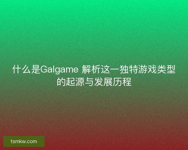 什么是Galgame 解析这一独特游戏类型的起源与发展历程 什么是Galgame 解析这一独特游戏类型的起源与发展历程
