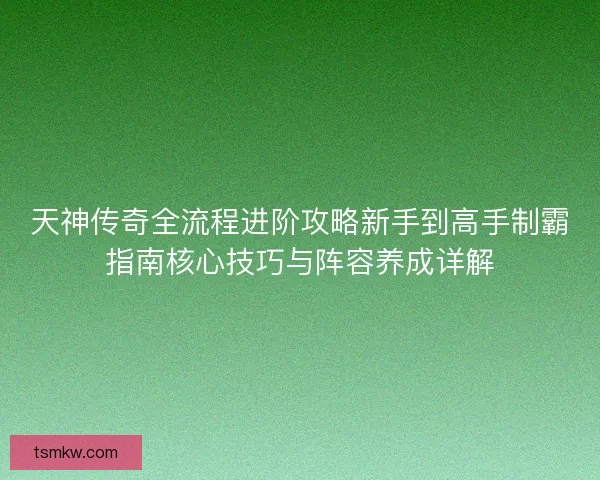 天神传奇全流程进阶攻略新手到高手制霸指南核心技巧与阵容养成详解