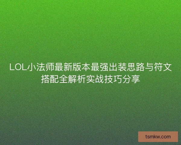 LOL小法师最新版本最强出装思路与符文搭配全解析实战技巧分享